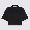 Alexander Wang Short Sleeved Cropped Polo T-shirt In Black