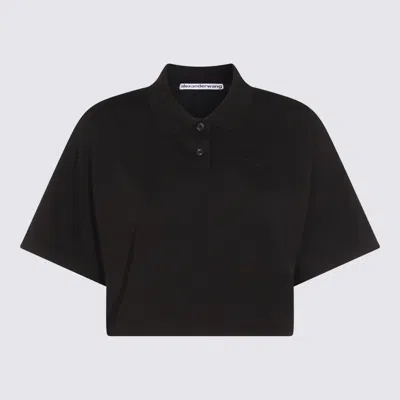 ALEXANDER WANG ALEXANDER WANG BLACK COTTON POLO SHIRT