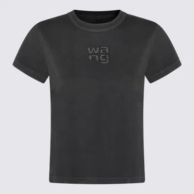 Alexander Wang T-shirt E Polo Washed Black In Gray