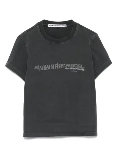 ALEXANDER WANG COTTON SHRUNKEN LOGO T-SHIRT