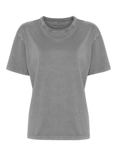 Alexander Wang Logo-print Cotton T-shirt In Grey