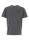 Alexander Wang Embossed Cotton-jersey T-shirt In Gray