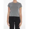 Alexander Wang Slim Fit Cropped Baby T-shirt With Graphic In Gray