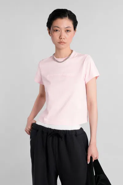 Alexander Wang Cotton Shrunken Logo T-shirt In Pink