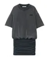 Alexander Wang T-shirtkleid Mit Raffungen In Black