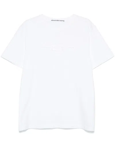 Alexander Wang Logo-embossed T-shirt In Weiss