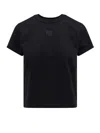 Alexander Wang Essential Jersey Shrunk Tee With Puff Logo Black In Nero
