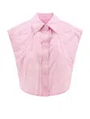 Alexander Wang T Cropped Sleeveless Button Down Top In Pink