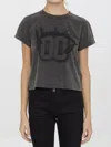 Alexander Wang Embroidered T-shirt Graphic Print In Grey