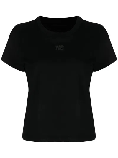 Alexander Wang T-shirt With Embossed Logo In Black