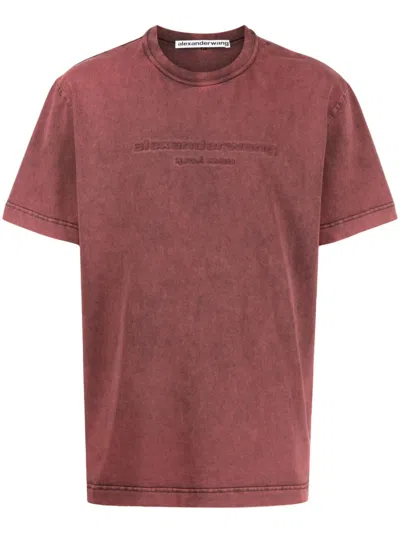 ALEXANDER WANG T-SHIRT WITH EMBOSSED LOGO