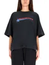 Alexander Wang Omens Washed Black Shrunken Round-neck Cotton-jersey T-shirt In Black