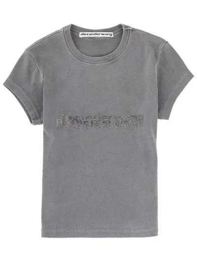 Alexander Wang T-shirt With Logo In Gray