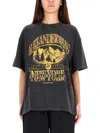 Alexander Wang Relaxed-fit Black Cotton T-shirt With Vintage Graphic Print In Black