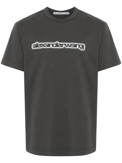 Alexander Wang Halo Glow T-shirt In 013a Acid Obsidian