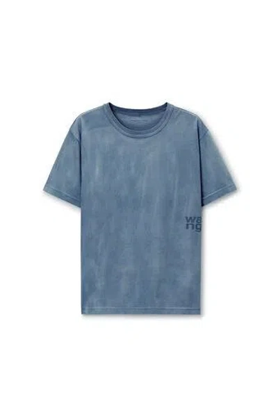 Alexander Wang T-shirt With Puff Logo In Blue
