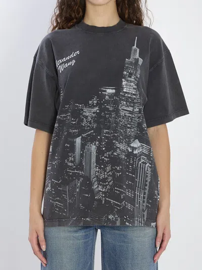 ALEXANDER WANG T-SHIRT WITH RHINESTONES