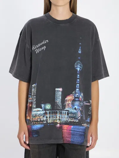 Alexander Wang T-shirt With Rhinestones In Multi