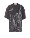 Alexander Wang T-shirt With Thermo-applied Rhinestones And Ny Skyline In Black