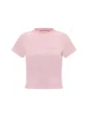 Alexander Wang Cotton Shrunken Logo T-shirt In Pink