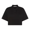 Alexander Wang Short Sleeved Cropped Polo T-shirt In Black