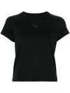 Alexander Wang Puff Logo Cotton Jersey Shrunken T-shirt Clothing In Black