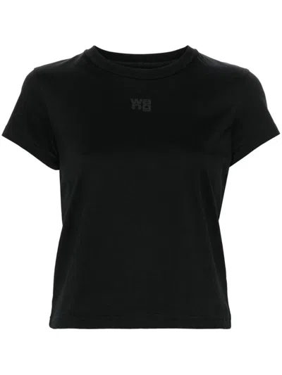 ALEXANDER WANG ALEXANDER WANG BLACK SHORT-SLEEVE T-SHIRT WITH LOGO