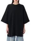 Alexander Wang Black Oversized Drop-sleeve T-shirt In Black
