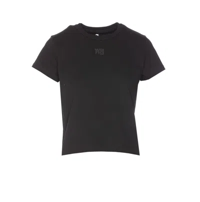 Alexander Wang Fitted Black Tee With Puff Logo Detail