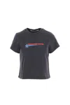 Alexander Wang Omens Washed Black Shrunken Round-neck Cotton-jersey T-shirt In Black