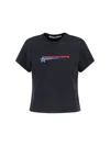 Alexander Wang Omens Washed Black Shrunken Round-neck Cotton-jersey T-shirt In Black