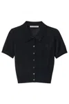 Alexander Wang Patch Logo Polo Shirt In Nero