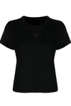 Alexander Wang Essential Jersey Shrunk Tee With Puff Logo Black In Nero