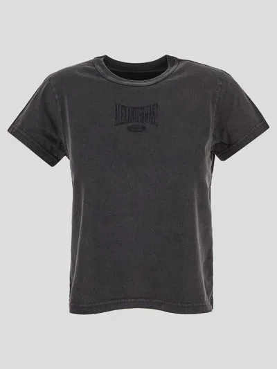 Alexander Wang Logo T-shirt In Faded Black