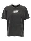 Alexander Wang Blade Logo-embossed Tee In Cotton In Grey
