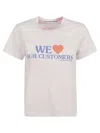 Alexander Wang We Love Our Customers Shrunken Tee W Bleach Wash In Lt Pink Bleach Out