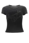 Alexander Wang Crystal Hotfix Tee In Washed Ash