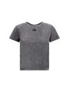 Alexander Wang Logo-embroidered Cotton Top In Gray