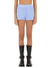 Alexander Wang T Elastic Waist Shorts In Baby Blue