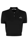 Alexander Wang T T By Alexander Wang Mesh Polo Shirt In Black
