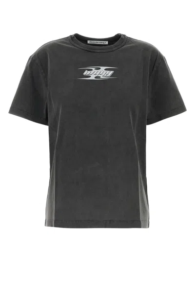 Alexander Wang T T By Alexander Wang Dark Grey Cotton T-shirt In Gray