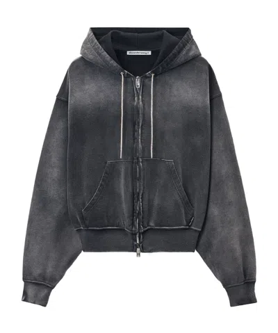 ALEXANDER WANG T ALEXANDER WANG CROPPED ZIP-UP HOODIE