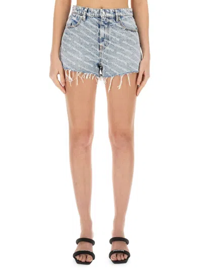 ALEXANDER WANG T SHORTS WITH ALL OVER LOGO