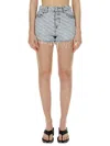 Alexander Wang T T By Alexander Wang Short "bite" In Denim