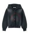Alexander Wang T Shrunken Cotton Terry Cardigan In Black