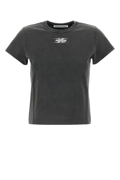 Alexander Wang T T By Alexander Wang Dark Grey Cotton T-shirt In Gray
