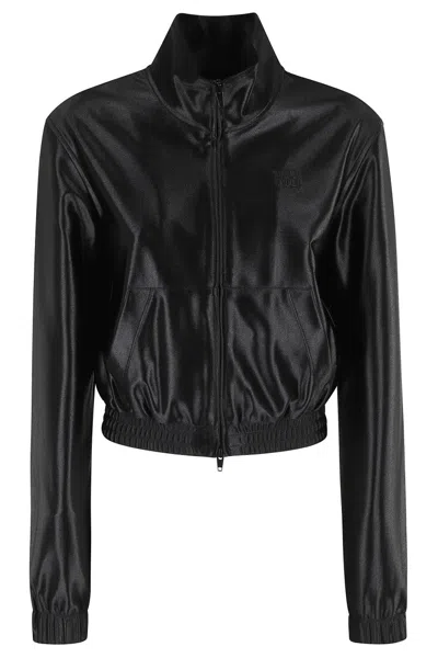 ALEXANDER WANG T SHRUNKEN ZIP UP SWEATSHIRTS
