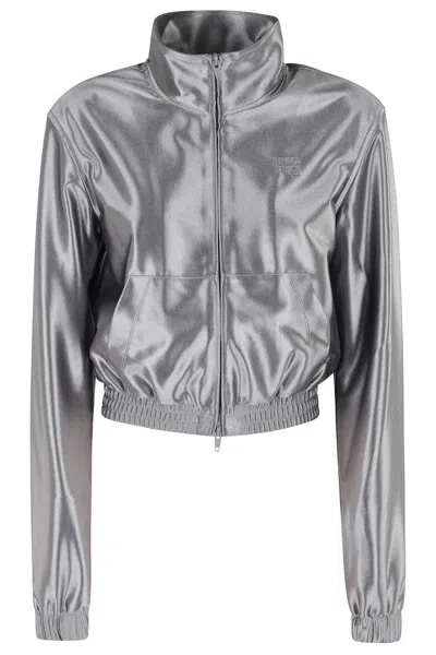 ALEXANDER WANG T SHRUNKEN ZIP UP SWEATSHIRTS