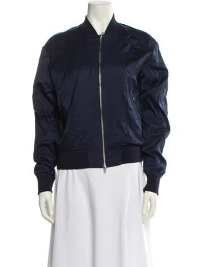Pre-owned Alexander Wang T Silk Bomber Jacket In Black