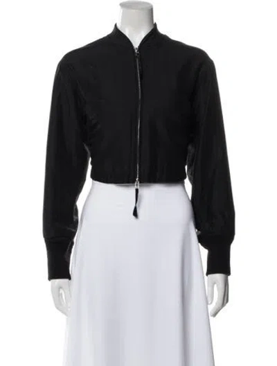 Pre-owned Alexander Wang T Silk Bomber Jacket In Gray